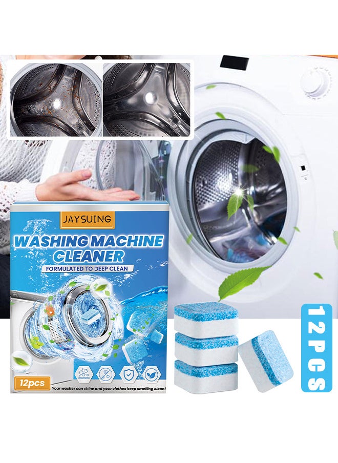 Jaysuing 12PCS Washing Machine Cleaner Effervescent Tablets, Washing Machine Cleaner Descaling Agent, Deep Cleaning Tablets, Suitable For Washing Machine Cleaning, Sterilization, Dirt Removal  - Image 2