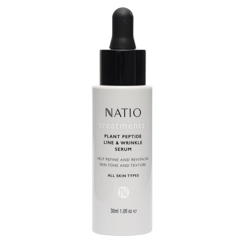 Natio Plant Peptide Line and Wrinkle Serum 1 oz Anti Aging Serum Rejuvenating Face Serum Daily Serum for Face to Revitalize Skin Texture