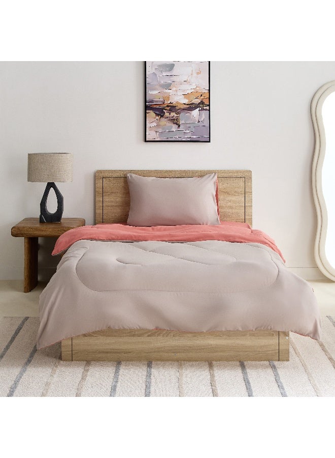 Home Box Derby 2-Piece Reversible Microfiber Single Comforter Set 220 x 135 cm - Image 4