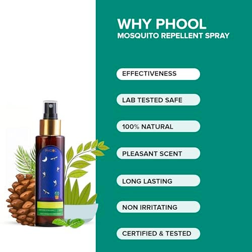 PHOOL LUXURY INCENSE Mosquito Repellent Room Spray I 120 ml|DEET-free|Babies & Mother safe|Protective Shield Against Mosquitos|Extended protection for upto 6+ hours|Scent of Rosemary & Lavender - Image 3
