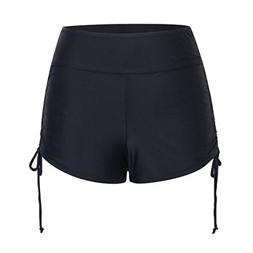 AXESEA Bikini Bottoms Swim Shorts Tankini Bottoms Swimsuit for Women,Black-S - Image 5