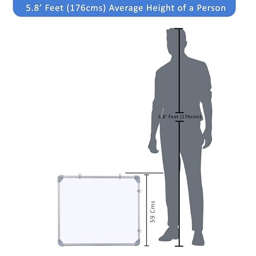 Eduway (Magnetic) 2x2 Feet White Board with (Marker, Duster and Magnets) | Ideal Use for Home, Office, Kids with Sliding Hanging Clips, Robust Aluminum Frame and Smooth Melamine Surface (59x59 Cms) - Image 5