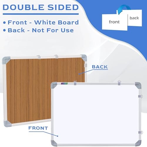 Eduway (Magnetic) 2x2 Feet White Board with (Marker, Duster and Magnets) | Ideal Use for Home, Office, Kids with Sliding Hanging Clips, Robust Aluminum Frame and Smooth Melamine Surface (59x59 Cms) - Image 3