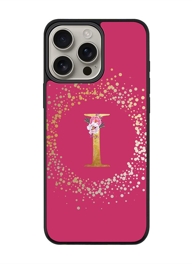 Stylizedd For iPhone 16 Pro Max Case [Compatible with MagSafe] Slim Magnetic cover Phone Case iPhone 16 Pro Max -Custom Monogram Floral - I ( Deep Pink ) - Image 1