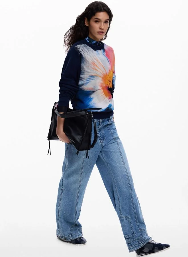 ديسيجوال سترة بزهرة كبيرة