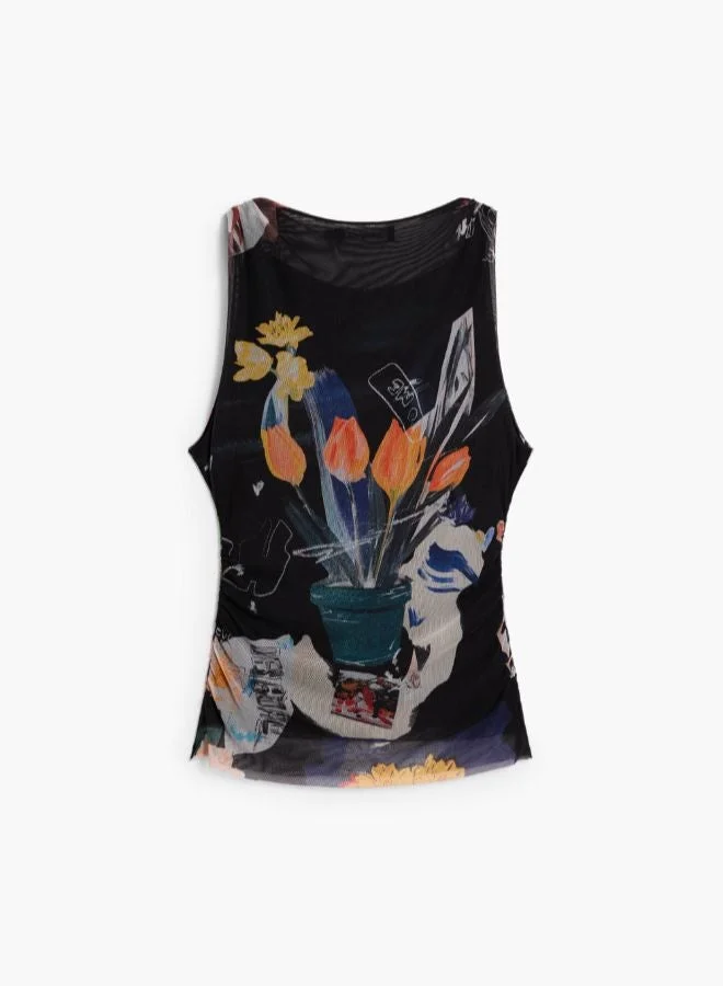 Desigual Multicolour Sweatshirt With Large Flower for Women | Best Price UAE