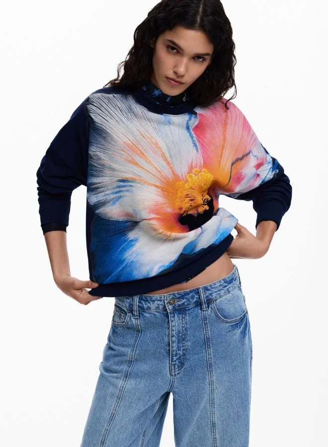 DESIGUAL Sweatshirt With Large Flower