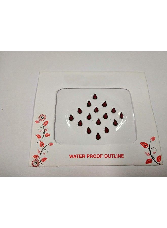 VAMA بندي تيلك مخملي صغير على شكل دمعة للنساء، بندي مارون للسيدات - Image 4