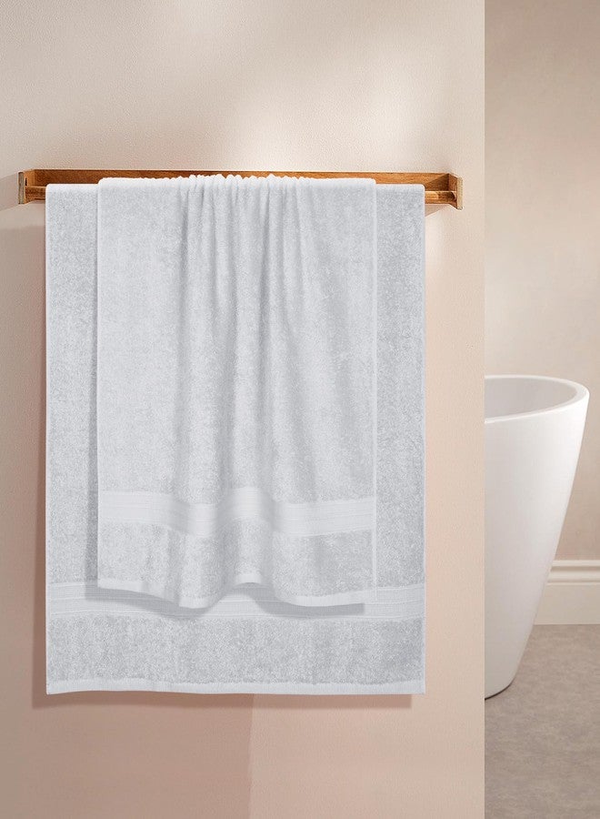 BOUTIQUO Cotton 2 Pack Oversized Bath Towel Set, Large Bath Towels 27x54, Ultra Soft, Absorbent, Compact, Quick Drying and Lightweight, Eco-Friendly and 100% Recyclable Towel Set - Light Grey - Image 3