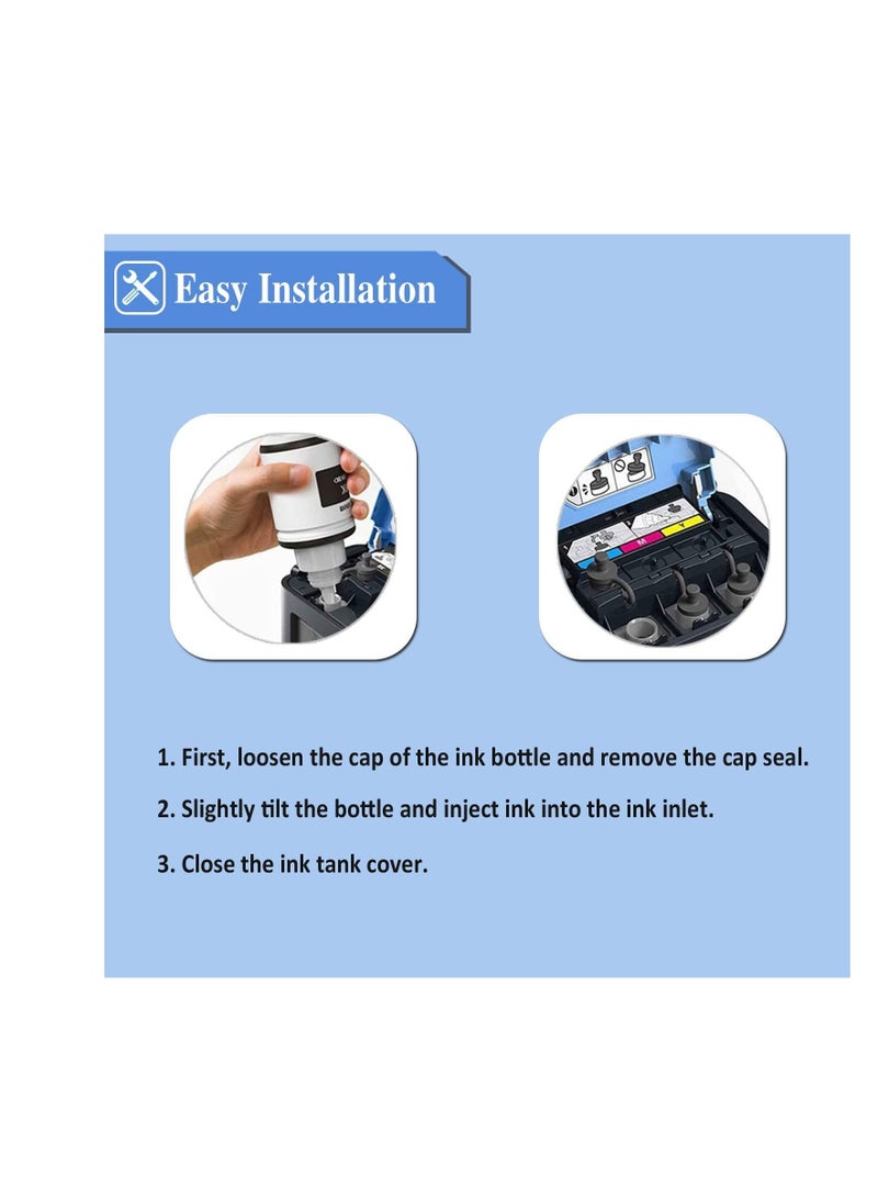 Terabyte زجاجة حبر 490 زجاجة حبر سوداء، طباعة متوافقة تصل إلى 6000 صفحة A4، لألوان سوداء عميقة ونصوص واضحة، 0663C001، Gi-490 Bk 2 قطع سوداء - Image 2