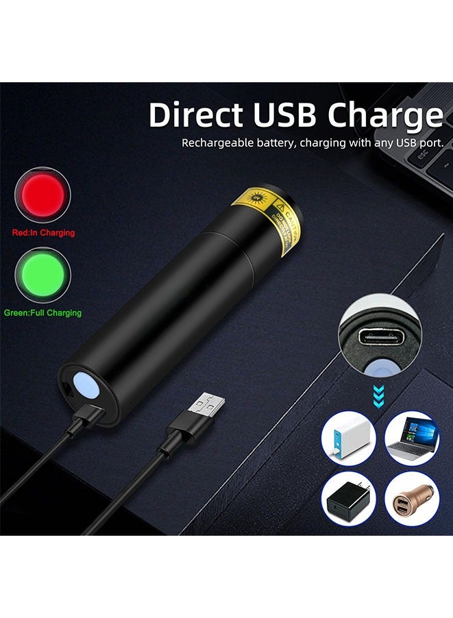 Muyixin فلاشلايت ضوء أسود UV ميني 365nm - قابلة لإعادة الشحن USB فلاشلايت LED فوق بنفسجي قوية للكشف عن البقع والتخييم والطوارئ - Image 4