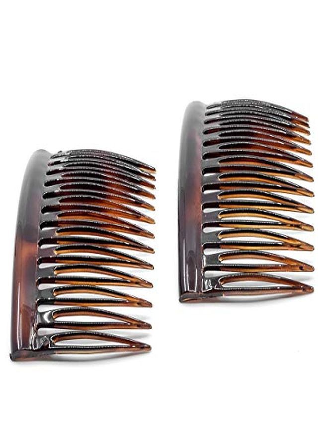 CAMILA Paris Ad825/2 French Hair Side Comb, 2 Pack Curved Tortoise Shell Flexible Durable Decorative Hair Combs, Strong Hold Hair Clips For Women, No Slip Styling Girls Hair Accessories Made In France - Image 2