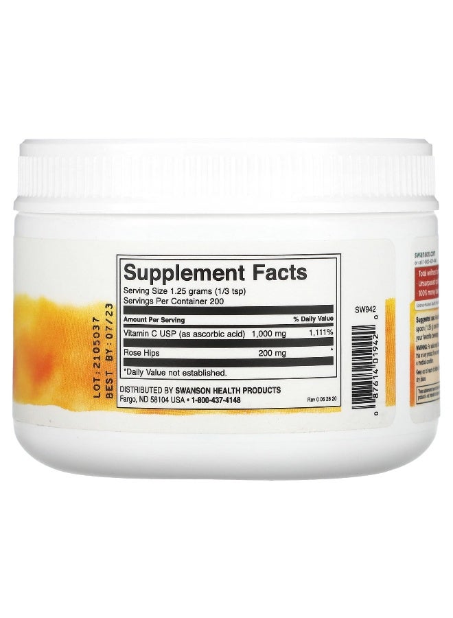 Swanson, Vitamin C Powder, with Rose Hips, 8.8 oz (250 g) - Image 2