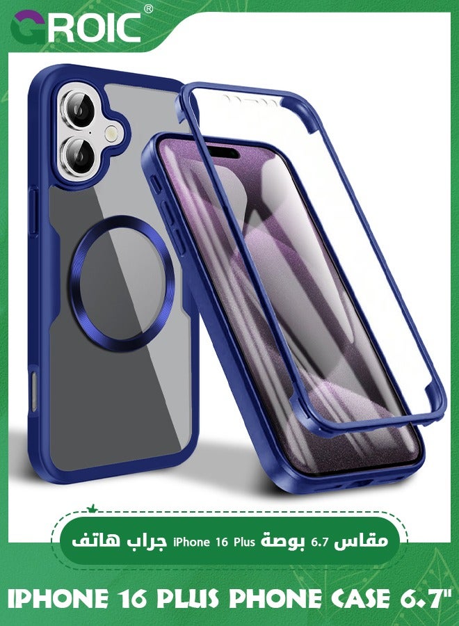GROIC iPhone 16 Plus Case 6.7'', Clear Shockproof Full Body Rugged iPhone 16 Plus Phone Cover,Built-in Screen Protector Phone Shell for iPhone 16 Plus,Magnetic iPhone 16 Plus Phone Case 6.7''  - Image 1