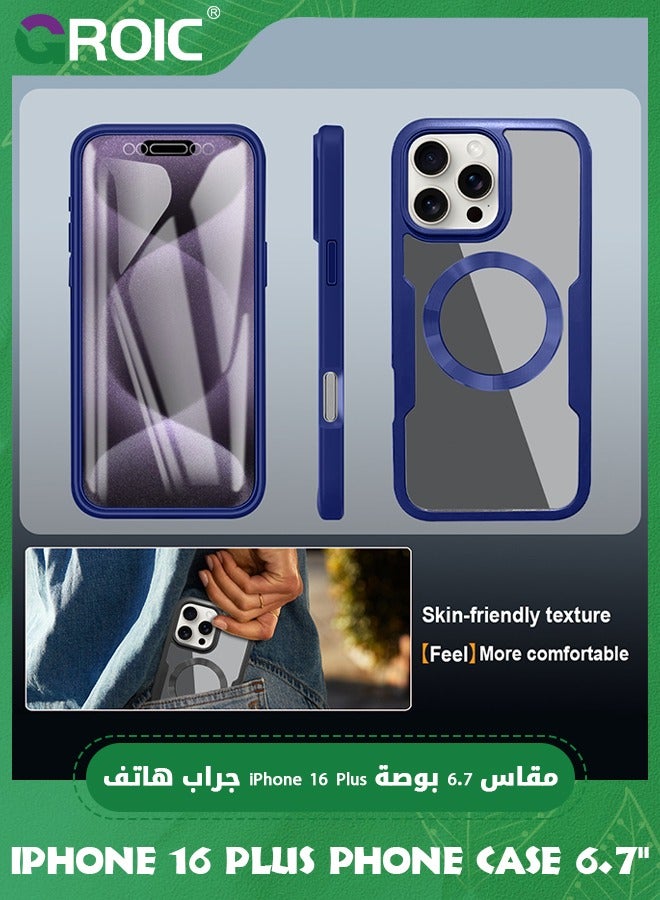 GROIC iPhone 16 Plus Case 6.7'', Clear Shockproof Full Body Rugged iPhone 16 Plus Phone Cover,Built-in Screen Protector Phone Shell for iPhone 16 Plus,Magnetic iPhone 16 Plus Phone Case 6.7''  - Image 3
