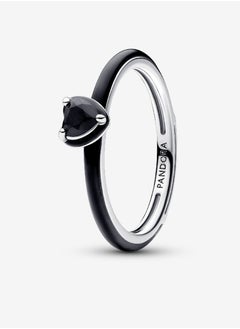 Pandora Violet Pandora ME Black Enamel Chakra Heart Ring for Women 193088C01  - Image 1