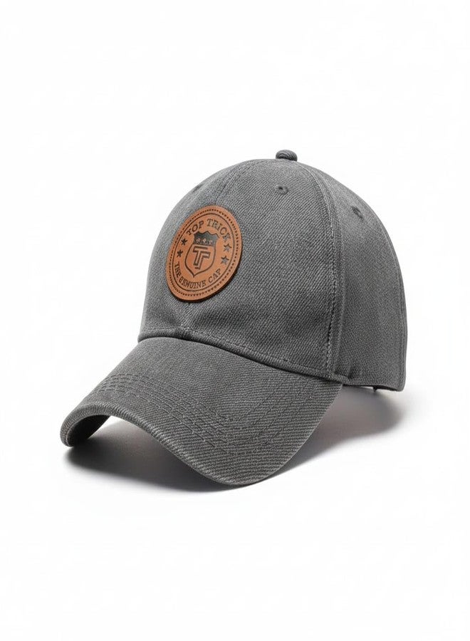 TOP TRICK Jeans Cap Soft Cotton Adjustable Unisex Cap for Men and Women Freesize Baseball Caps (Pack of 1) (Grey) - Image 2