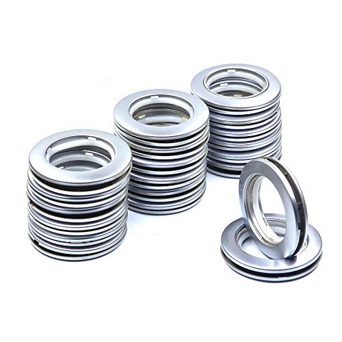 Ailejia 20 Pack Curtain Grommets Lnner Diameter Silencer Sliding Grommet Kit Sheers Grommets Reusable Silencer Sliding Easy snap Install Silver 1.7 Inch Inner Diameter Fasteners (Silvery) - Image 1