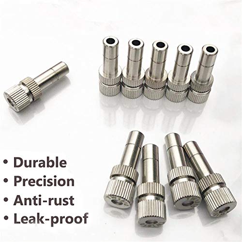 RESNSTAR Misting Nozzles for Outdoor Cooling System 10pcs Mister Nozzle Atomizing Misting Sprayer Fog Nozzles for Garden, Humidification, Landscaping, Dust Control, 0.024Inch (Size : 0.6mm) - Image 3