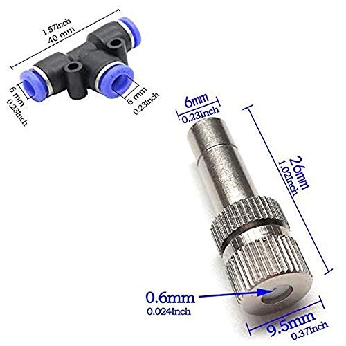 RESNSTAR Misting Nozzles for Outdoor Cooling System 10pcs Mister Nozzle Atomizing Misting Sprayer Fog Nozzles for Garden, Humidification, Landscaping, Dust Control, 0.024Inch (Size : 0.6mm) - Image 2