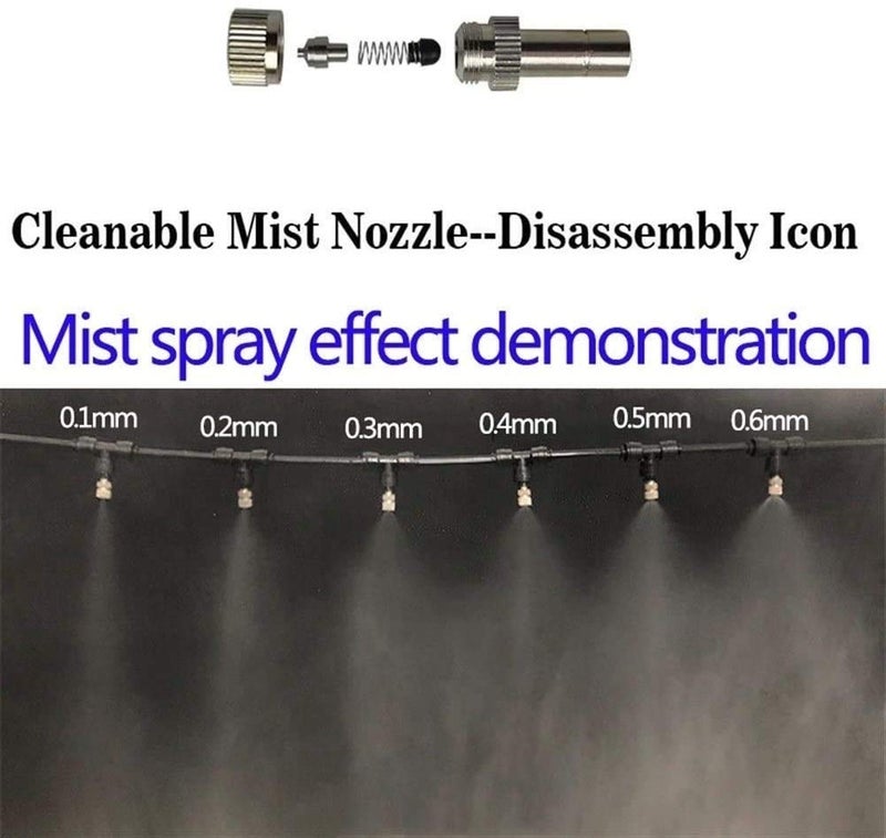 RESNSTAR Misting Nozzles for Outdoor Cooling System 10pcs Mister Nozzle Atomizing Misting Sprayer Fog Nozzles for Garden, Humidification, Landscaping, Dust Control, 0.024Inch (Size : 0.6mm) - Image 5