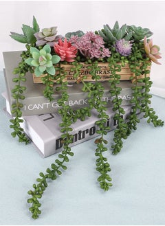 URbazaar 4Pcs String of Pearls Plant Artificial Hanging Succulents Plants for Home Garden Decor  - Image 3