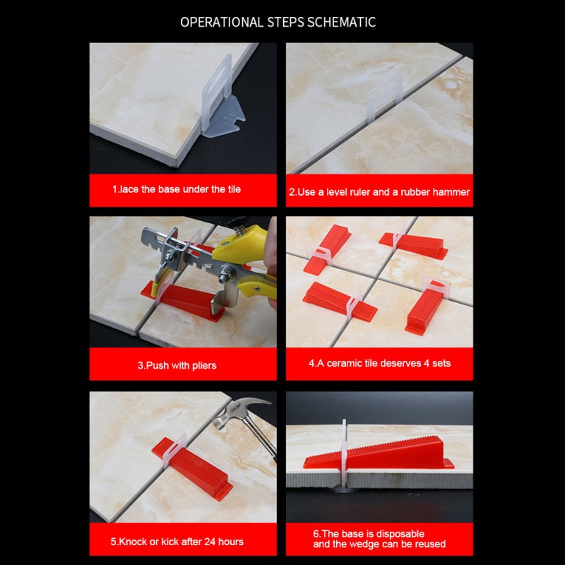 أداة تسطير وتركيب البلاط: خمسة أحجام مصنوعة من مادة البولي فينيل كلوريد (PVC) خفيفة الوزن وصديقة للبيئة - عالية الصلابة وسطح ناعم لمحترفي تركيب البلاط وتجديد المنازل - Image 3