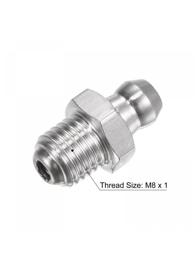 uxcell 304 Stainless Steel Straight Grease Fitting M8 x 1mm Thread Hydraulic Grease Fitting Accessories, 10Pcs - Image 3