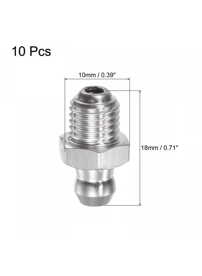 uxcell 304 Stainless Steel Straight Grease Fitting M8 x 1mm Thread Hydraulic Grease Fitting Accessories, 10Pcs - Image 2