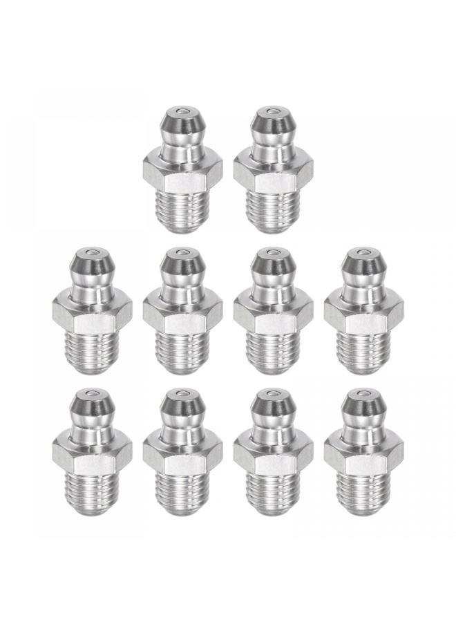 uxcell 304 Stainless Steel Straight Grease Fitting M8 x 1mm Thread Hydraulic Grease Fitting Accessories, 10Pcs - Image 1