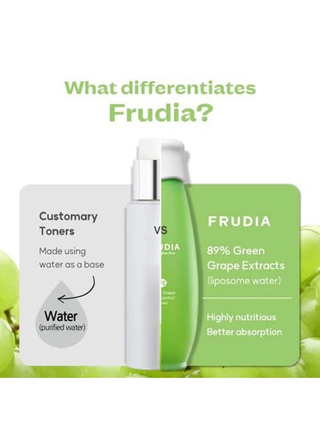 frudia Green Grape Pore Control Face Toner (6.59 fl oz), Pore Minimizing Korean Toner with 89% Green Grape Extract, Tannin Pore Complex & Anti Sebum P for Sensitive Skin, Alcohol-Free - Image 2