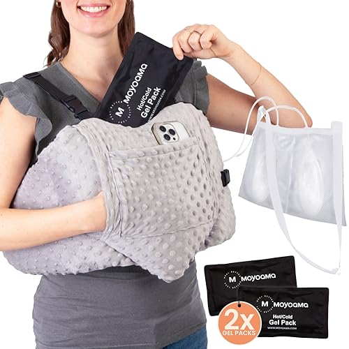 MOYOAMA Post Mastectomy Pillow Heart - 4 Pcs Protective Set - Cozy Hand Muff & 5 Built-in Pockets - Breast Surgery Must Haves,Breast Reduction Recovery Supplies, Breast Augmentation,Post Op Essentials - Image 1