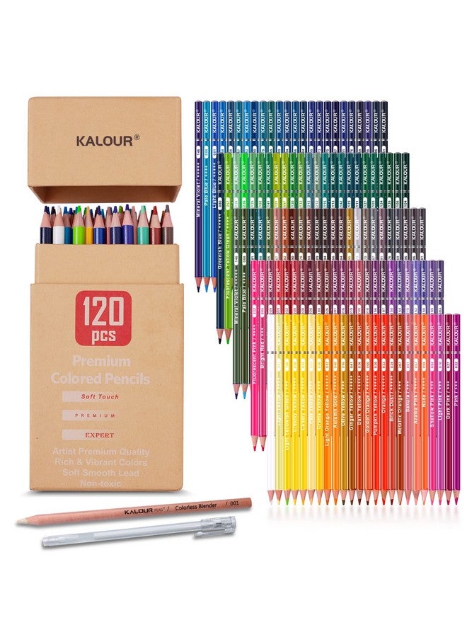KALOUR Premium Colored Pencils,Set of 120 Colors,Artists Soft Core with Vibrant Color,Ideal for Drawing Sketching Shading,Coloring Pencils for Adults Beginners kids… - Image 1