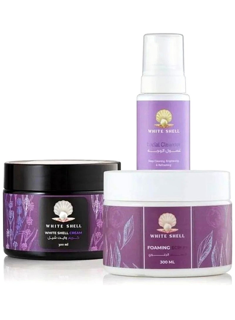 وايت شيل روتين الإشراقة كريم ومقشر وغسول وايت شيل - Image 1