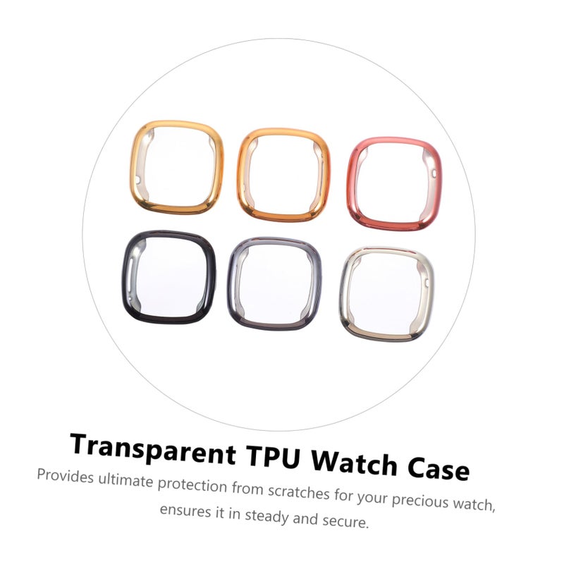 Electroplating Watch Screen Cover 6pcs Ultra Thin Protective Cases Black Gray Rose Gold Pink - Image 5