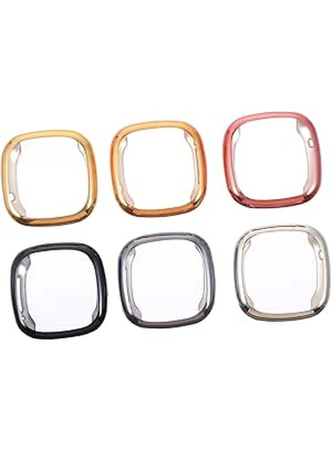Electroplating Watch Screen Cover 6pcs Ultra Thin Protective Cases Black Gray Rose Gold Pink - Image 1