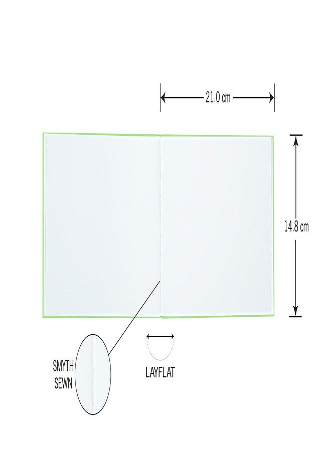 MENORAH مينورا - دفتر رسم للفنانين A5 - دفتر رسم - 140 غرام/متر مربع - (58 ورقة / 116 صفحة) - (المقاس: 14.8 سم × 21.0 سم) - دفتر رسم كاساتا - مصنوع يدويًا بالكامل - (أخضر تفاحي - قطة صغيرة) - منظر طبيعي - Image 5