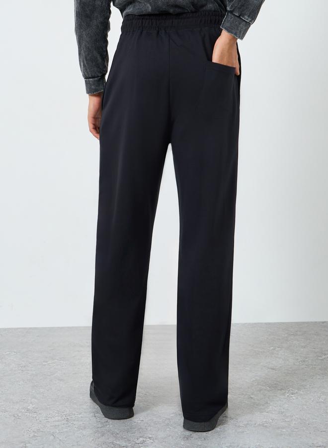 Styli Men Black Brooklyn Slogan Joggers - Image 5