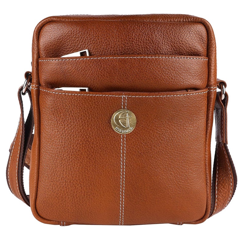 HiLEDER 100% Pure Genuine Leather Utility 7 inch Travel Office Ipad Tab Bag - Image 1