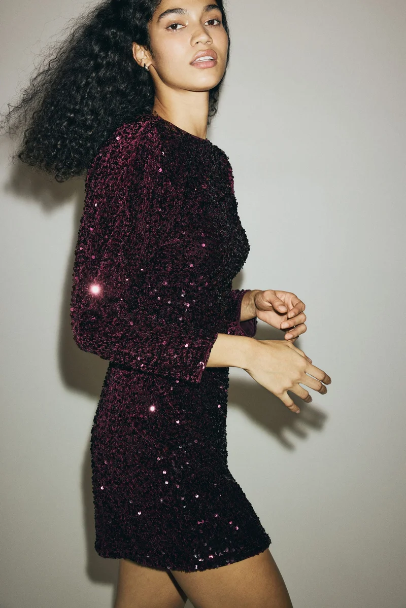 H&M  Sequined mini dress for Women | Best Price UAE