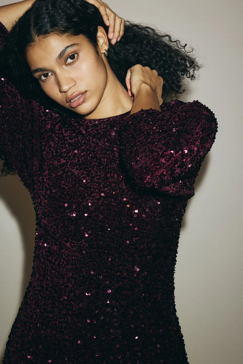 H&M  Sequined mini dress for Women | Best Price UAE