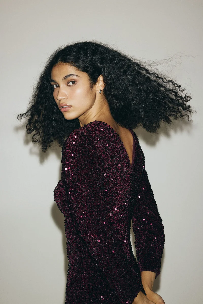 H&M  Sequined mini dress for Women | Best Price UAE