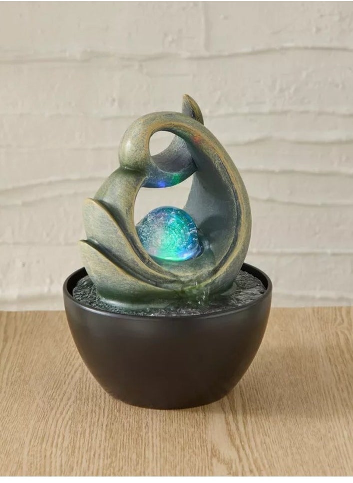 Belen Modern Fountain with Rolling Ball and LED Light 13x13x18 cm  - Image 1