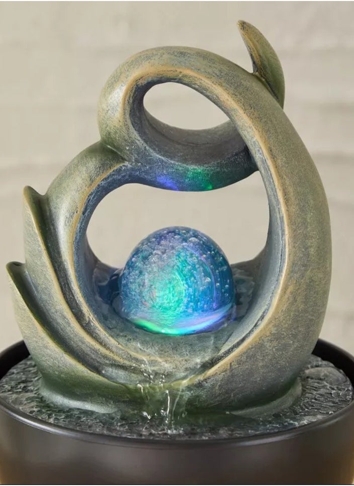 Belen Modern Fountain with Rolling Ball and LED Light 13x13x18 cm  - Image 4