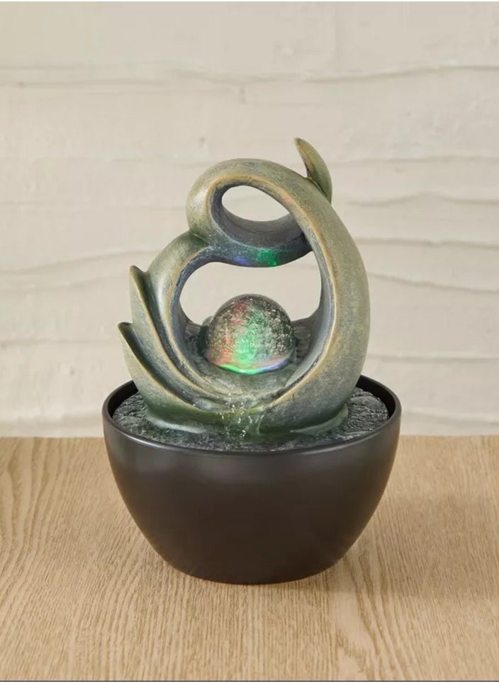 Belen Modern Fountain with Rolling Ball and LED Light 13x13x18 cm  - Image 5