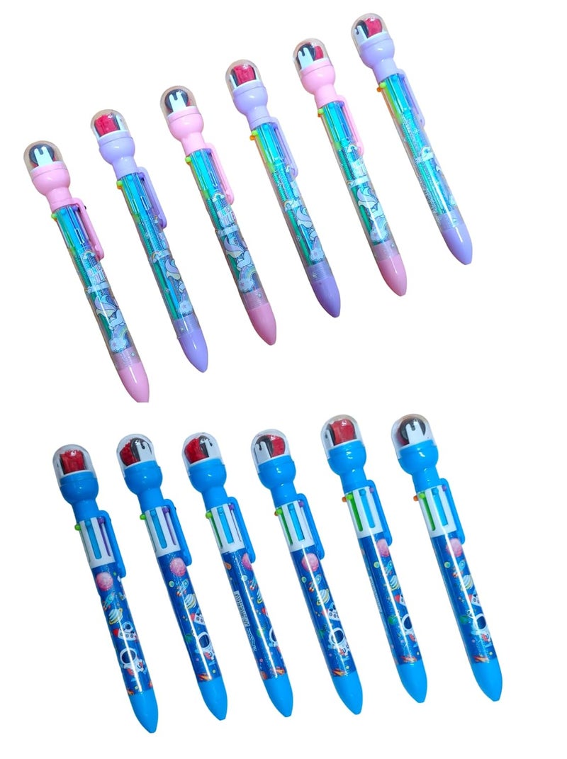 2 in 1 Roller Stamp and 6 in 1 Color Pen Birthday Return Gift Usefull Return Gift for Kids 3 4 5 6 7 8 9 years birthday return Gift for Girls Boys Unique Return Gift Pack of 36 18 Unicorn 18 Space