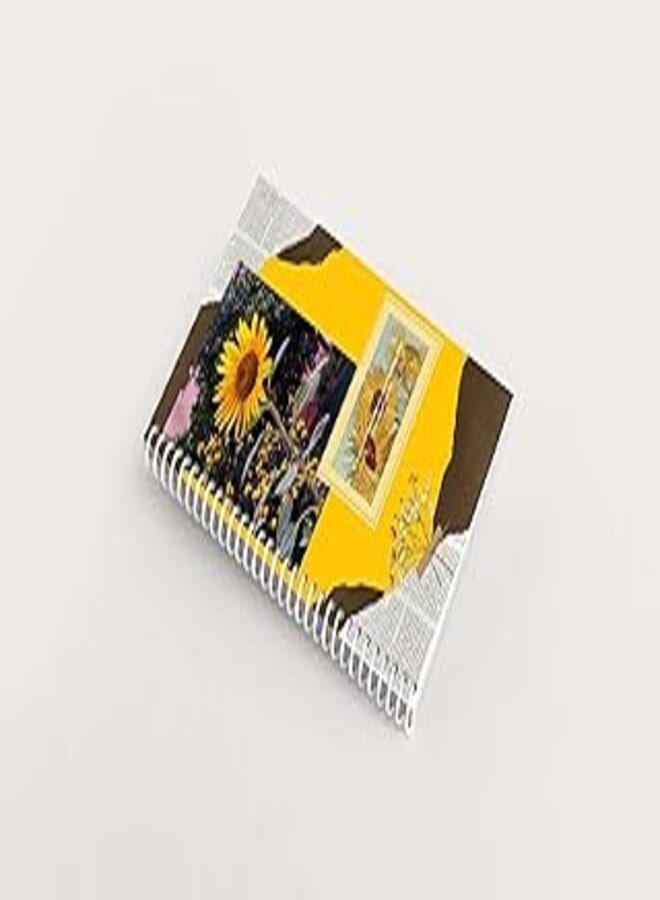 Premium Design 100 Pages, 15 x 8cm Notebook - Common Sunflower