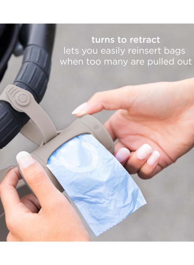 Chase Up Retractable On-the-Go Bag Dispenser for Baby Travel, Diaper Bag Accessory Must Have for Newborns, Helpful Baby Accessory, Taupe - Image 2