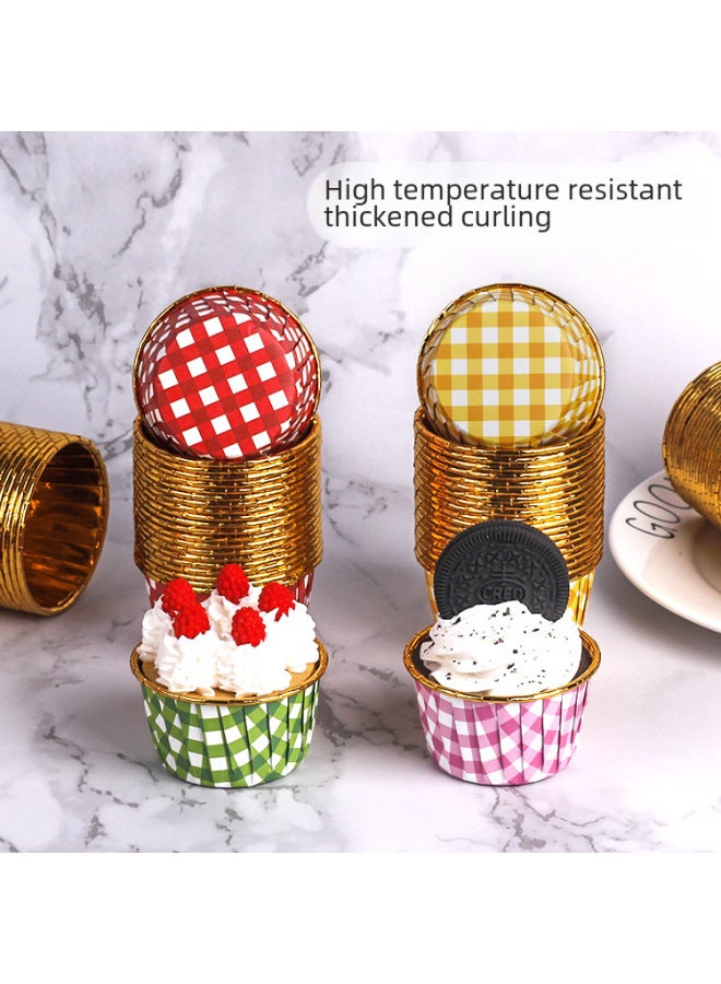 Large Roll-up Cup Flanging Cake Paper Cup Golden Baking Dessert Table Disposable Commercial High Temperature Mafin Cup-Specifications:Laminated; Pure White-50 Pieces - Image 4
