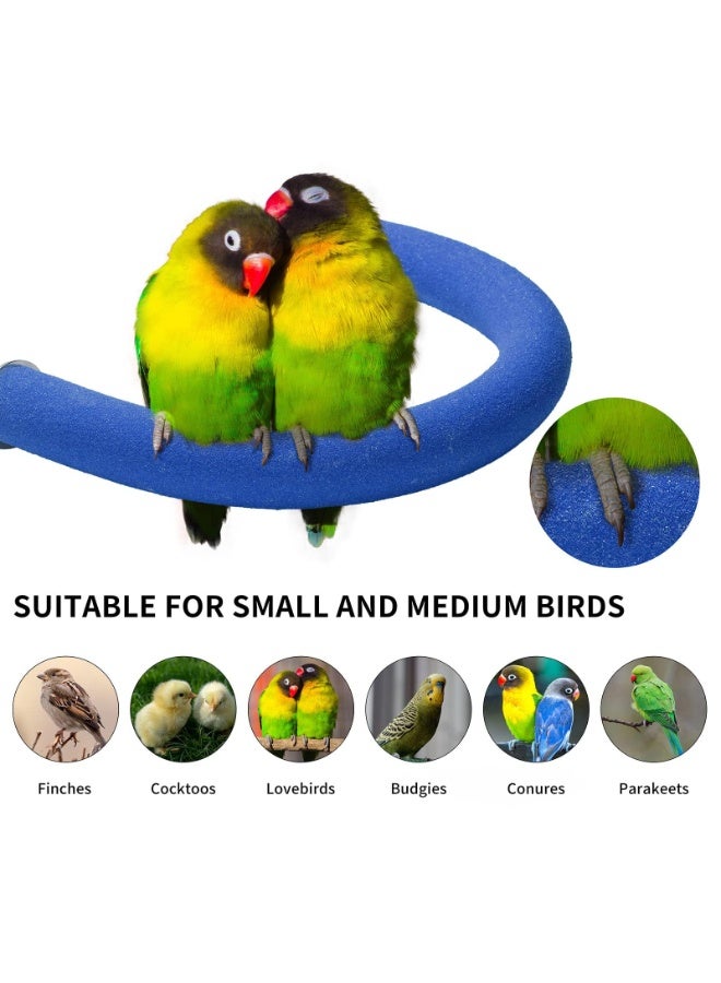 U-Shape Bird Perch Stand, Blue Quartz Sand Textured, 10.2 Inch, for Parrots Macaws Large Parakeets - Image 5
